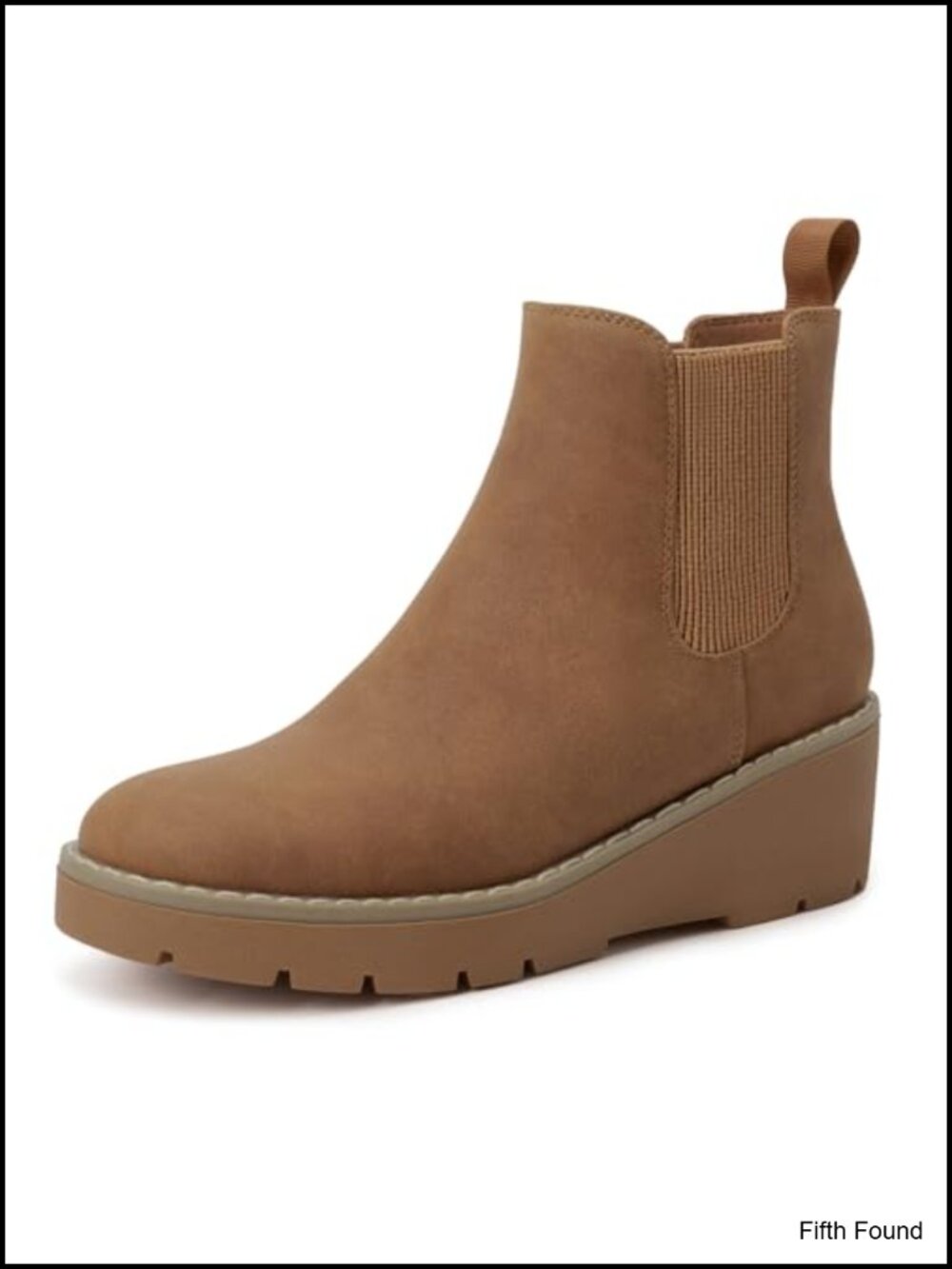 Girls Slip On Chelsea Wedge Ankle Boots PU Leather Kids